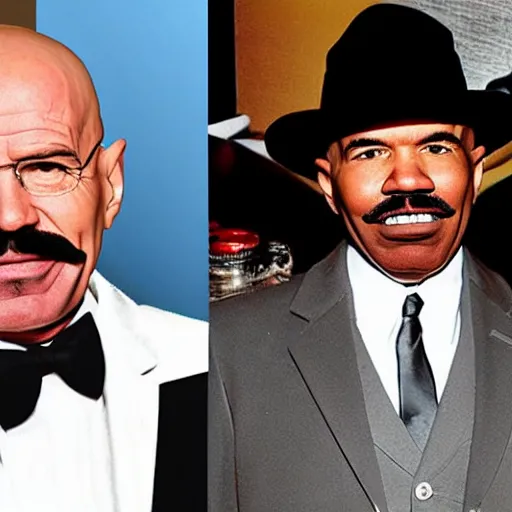Prompt: walter white without moustache and steve harvey