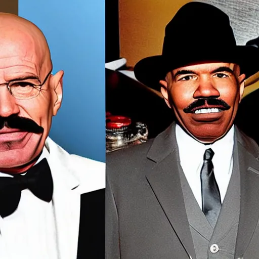 walter white without moustache and steve harvey | Stable Diffusion ...