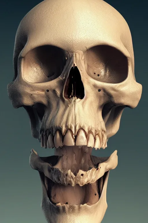 Image similar to detailed anatomical illustration of a fragmented skull, concept art, cgsociety, octane render, trending on artstation, artstationHD, artstationHQ, unreal engine, 4k, 8k