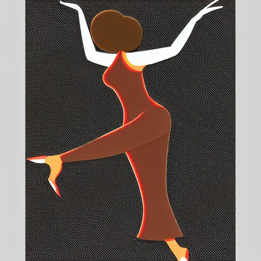 Image similar to a vector illustration of a beautiful woman dancing, complex shading, highly detailed, adobe illustrator, digital art, trending on artstation