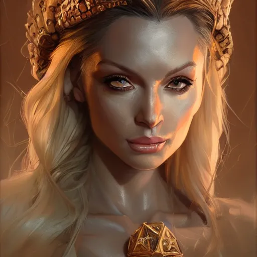 Image similar to isabelledeltore, d & d, fantasy, portrait, highly detailed, digital painting, trending on artstation, concept art, sharp focus, illustration, art by artgerm and greg rutkowski and magali villeneuve