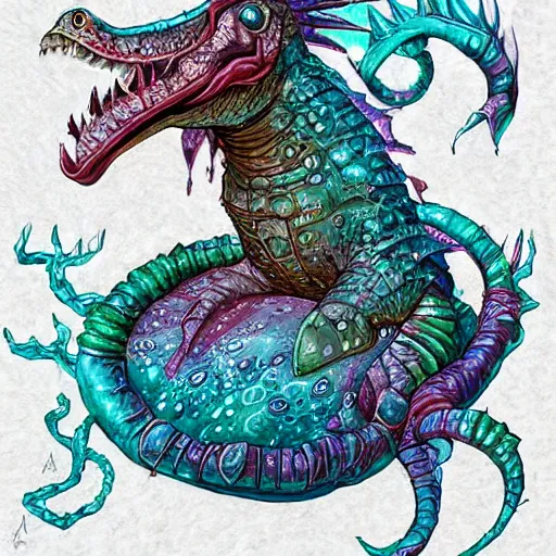 Prompt: underwater sea monster, d & d style, trending on artstation, colorful, intricate, highly detailed art by aurore folny and ilse gort and yugin maffioli