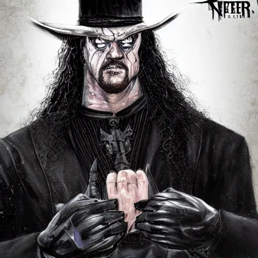 Image similar to The Undertaker from WWE book cover, trending on artstation