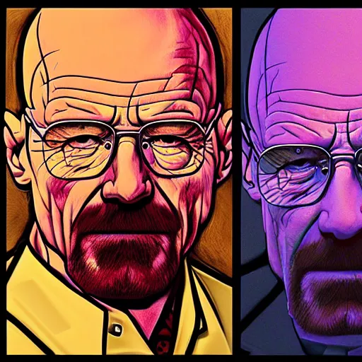 Image similar to futurism art of walter white