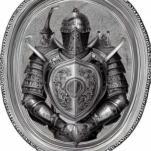 Prompt: an ultra detailed ornate digital painting of a knight in engraved and inlayed plate armor carrying a sword and shield in a battle pose with a castle in the background