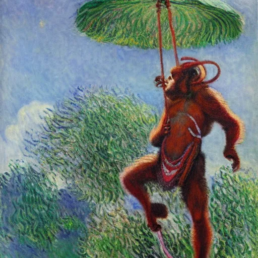 Prompt: Monkey king, Claude Monet,