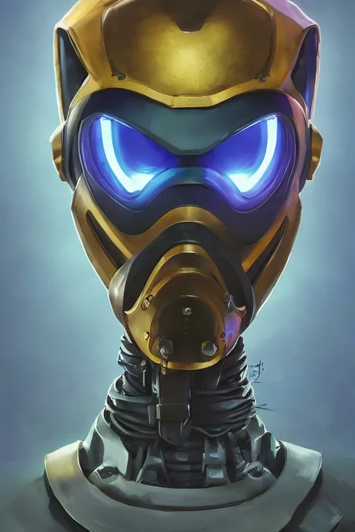 Image similar to epic mask helmet robot ninja portrait stylized as fornite style game design fanart by concept artist gervasio canda, behance hd by jesper ejsing, by rhads, makoto shinkai and lois van baarle, ilya kuvshinov, rossdraws global illumination radiating a glowing aura global illumination ray tracing hdr render in unreal engine 5