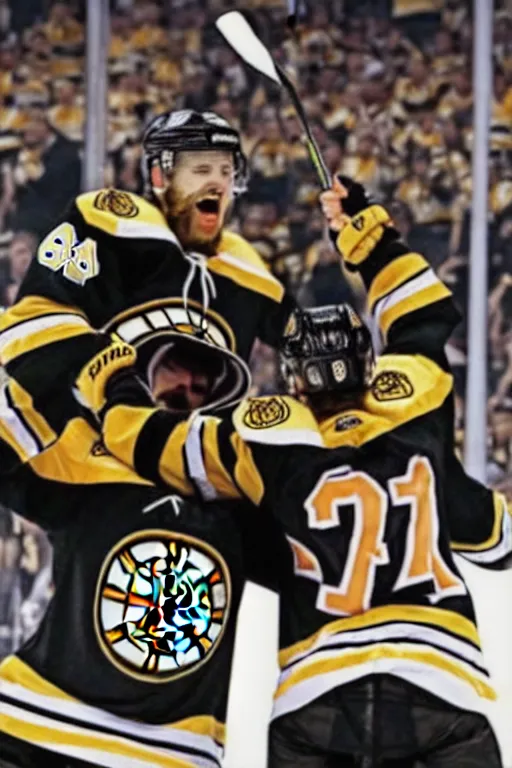 Prompt: boston bruins winning the stanley cup