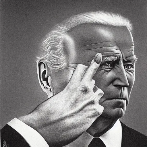 Image similar to surreal, horrifying presidential portrait of joe biden!!!!!!!!!!!!!!!! by Zdzisław Beksiński