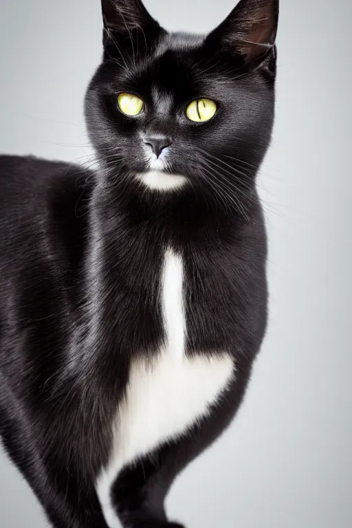Prompt: studio photo of a black cat