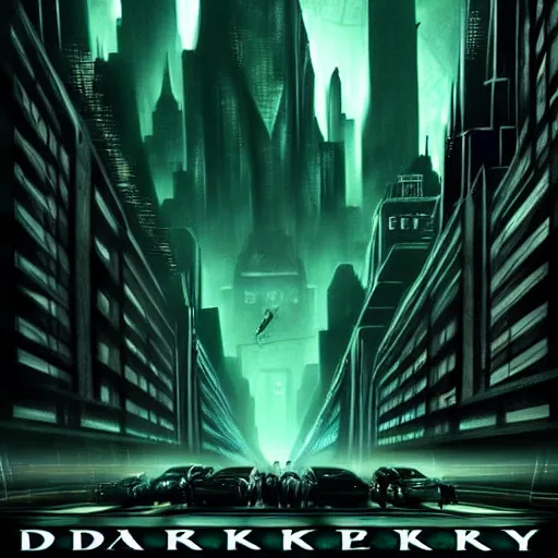 Prompt: fantastic poster of the movie: Dark City by sci-fi, concept art, awarded, fullly detailed, soft lighting, sharp focus,illustration, 8K Resolution HD, High quality image