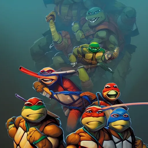 Image similar to hero world teenage mutant ninja turtles, behance hd by jesper ejsing, by rhads, makoto shinkai and lois van baarle, ilya kuvshinov, rossdraws global illumination