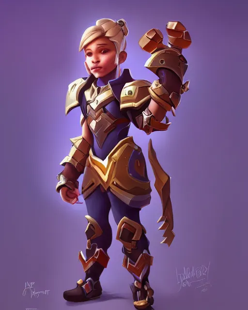 Prompt: a tiny warrior kid with a massive gauntlet, smooth, intricate, elegant, digital painting, artstation, concept art, sharp focus, illustration, art by blizzard studios, overwatch character,