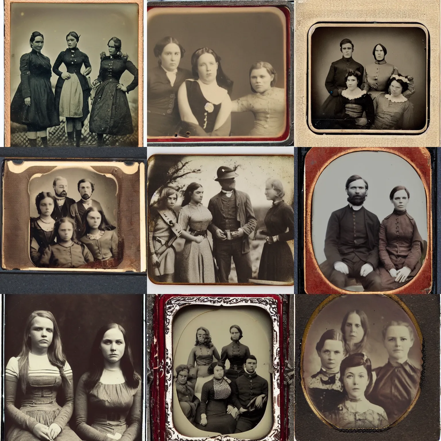 Prompt: mean girls civil war tin type photograph