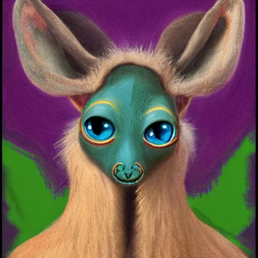 Image similar to a dik dik monster with a cross earring, chalk, colorful, digital art, fantasy, magic, trending on artstation, ultra detailed, professional illustration by Basil Gogos