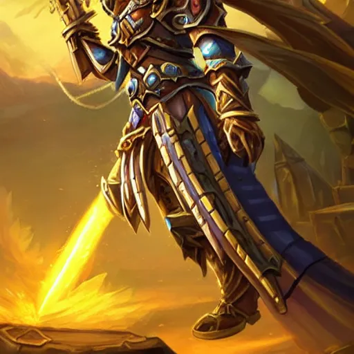 Image similar to a giant golden sword, a broad blade sword weapon, hearthstone art style, epic fantasy style art, fantasy epic digital art, epic fantasy card game art