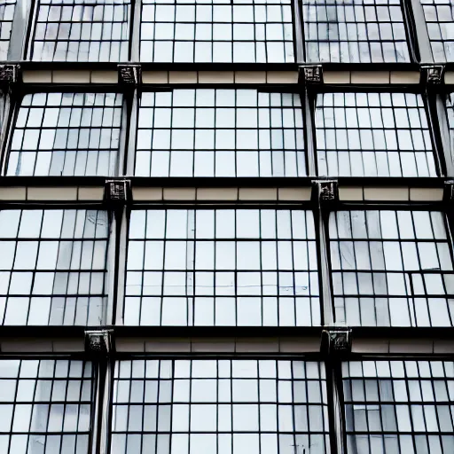 Prompt: a tall building with lots of windows in it, unsplash, brutalism, constructivism, matte photo, minimalist