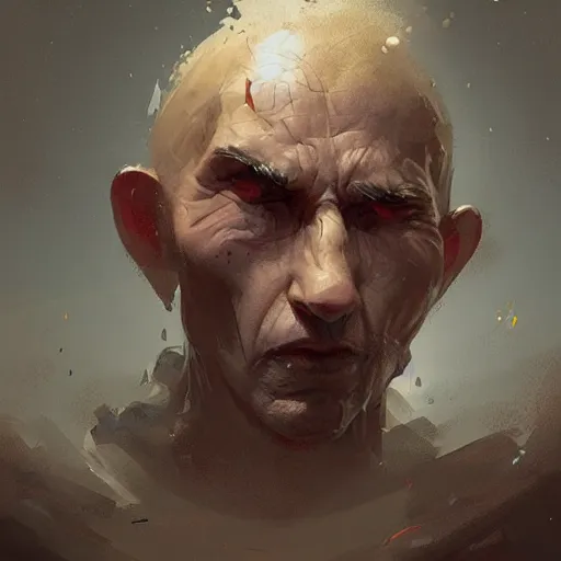 Prompt: portrait of character with a hole where his nose is supposed to be, by Greg rutkowski