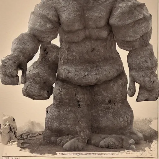 Image similar to ultra realistic and intricate detailed photograph of giant golem