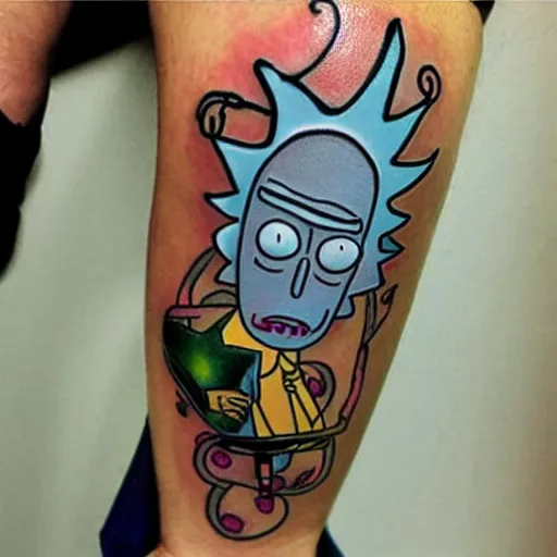 Image similar to rick and morty tattoo