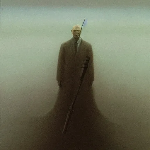 Image similar to vladimir putin as a zdzisław beksinski painting, epic,