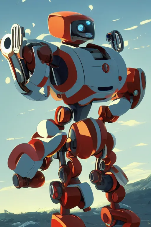 Image similar to metabots medabots medarotto medarot robot minimalist comics, behance hd by jesper ejsing, by rhads, makoto shinkai and lois van baarle, ilya kuvshinov, rossdraws global illumination ray tracing hdr radiating a glowing aura