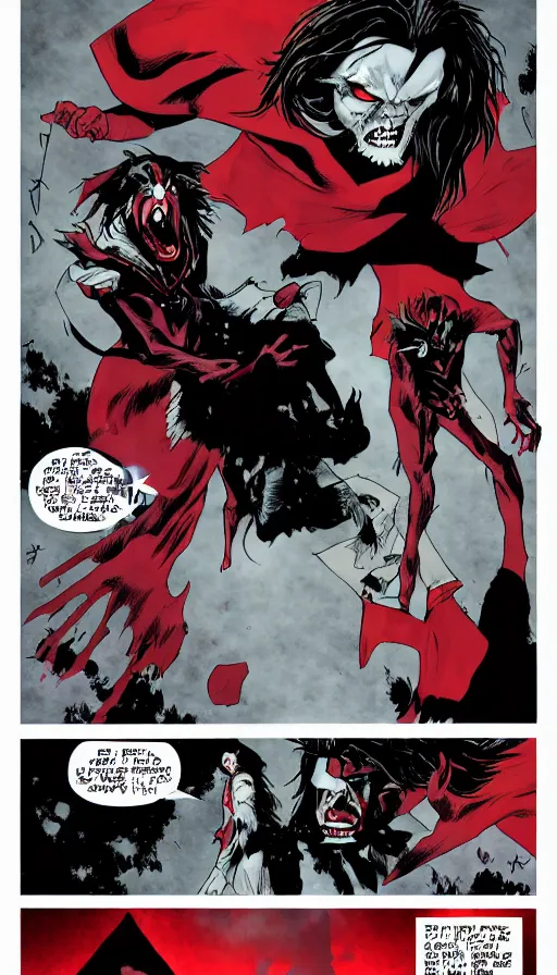 Image similar to morbius, comic page