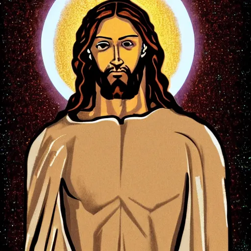 Image similar to Photo of cyborg Jesus Christ