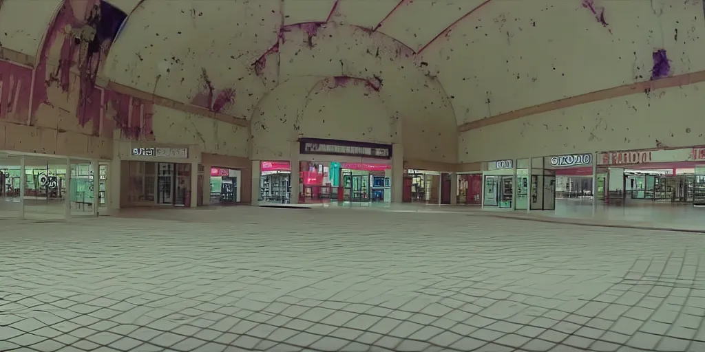 Image similar to abandoned mall, old distorted camcorder video