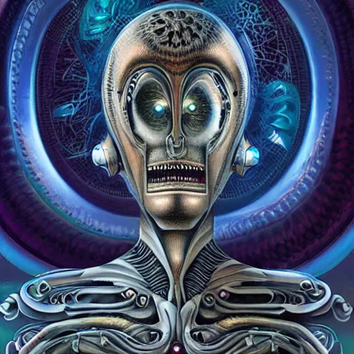 Image similar to cosmic fractal giger biopunk alien, pixar style, by tristan eaton stanley artgerm and tom bagshaw.