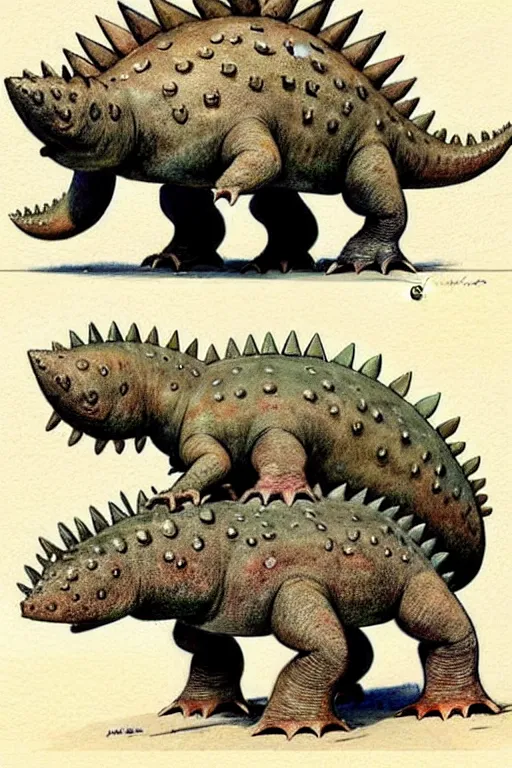 Image similar to (((((1950s stegosaurus . muted colors.))))) by Jean-Baptiste Monge !!!!!!!!!!!!!!!!!!!!!!!!!!!