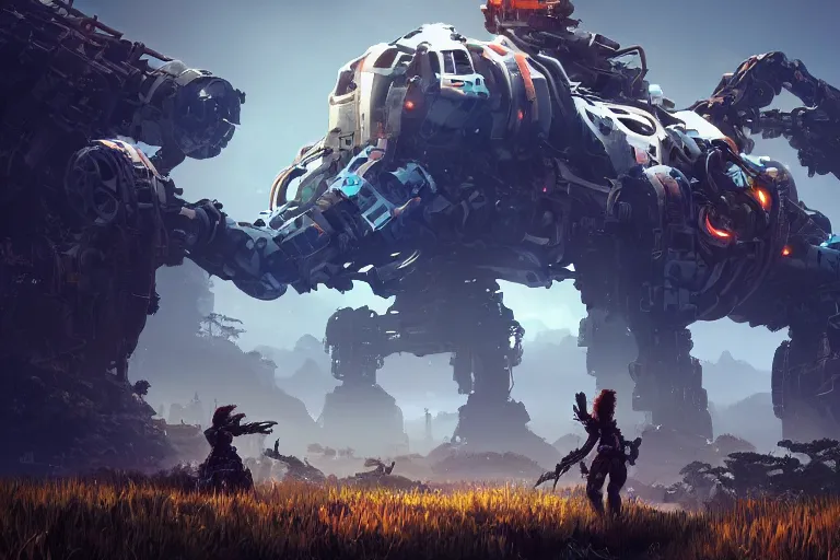 Image similar to stalker machine mecanical creature robot of horizon forbidden west horizon zero dawn bioluminiscence global illumination ray tracing hdr fanart arstation by ian pesty and alena aenami artworks in 4 k