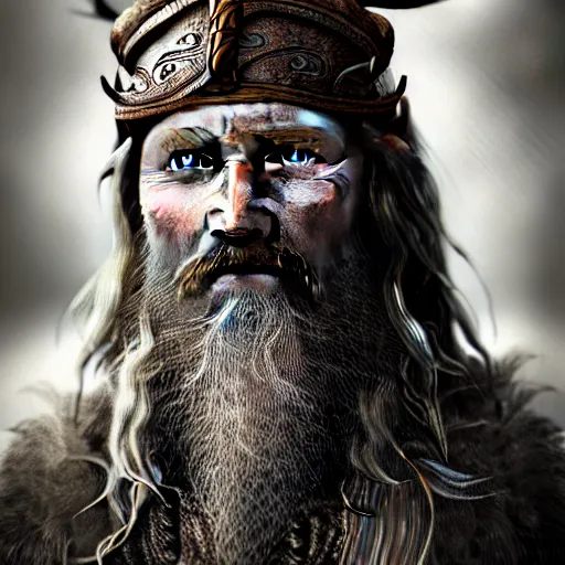 Prompt: portrait photo of bronze age viking traveller in robes, ultra realistic, concept art, intricate details, ornate, highly detailed, photorealistic, photorealism, octane render. art by annie leibovitz and ansel adams
