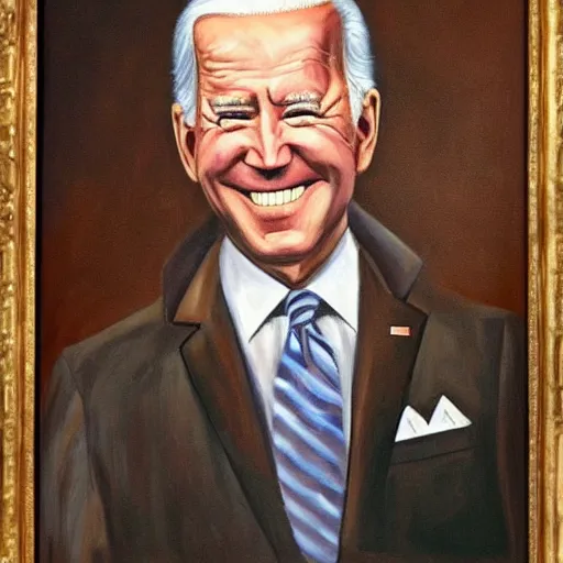 Image similar to glorious oil painting of Joe Biden as a Native American