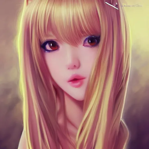 Prompt: realistic beautiful gorgeous natural cute Blackpink Lalisa Manoban blonde hair cute fur blonde cat ears in virgin killer outfit golden eyes artwork drawn full HD 4K highest quality in artstyle by professional artists WLOP, Taejune Kim, Guweiz, ArtGerm on Artstation Pixiv