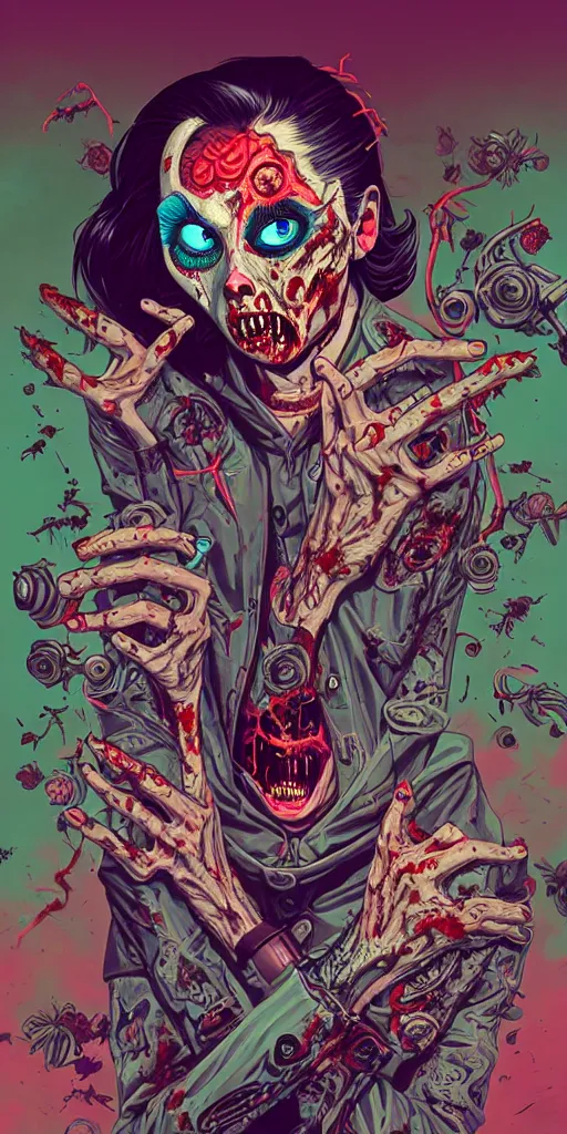 Image similar to a zombie punk band, tristan eaton, victo ngai, artgerm, rhads, ross draws