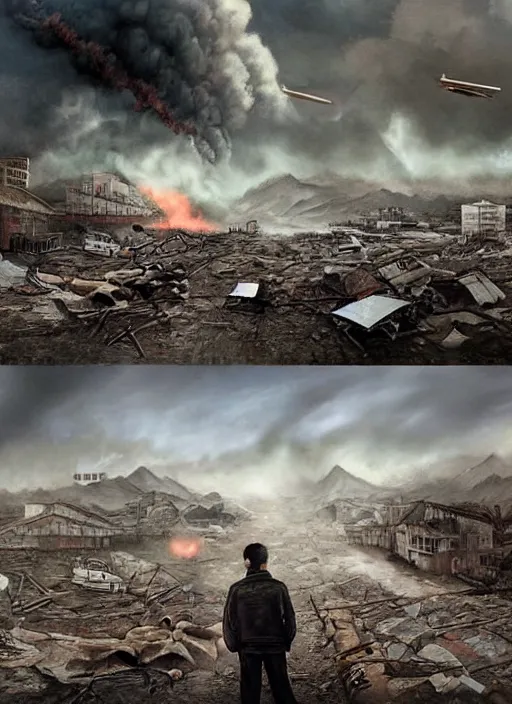 Image similar to apocalypse in north korea in realistic style