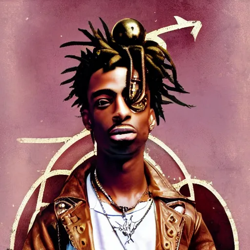 Image similar to playboi carti in steampunk style digital art 4 k the detailed super realistic