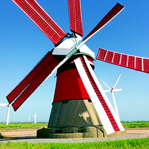Image similar to gundam as dutch windmill in anime, gundam is windmill shaped, dutch windmill gundam
