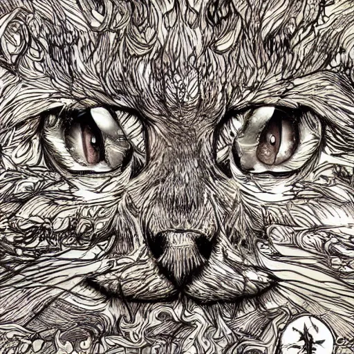 Prompt: lovecraftian cat, illustration, by brian boland, highly detailed digital artwork