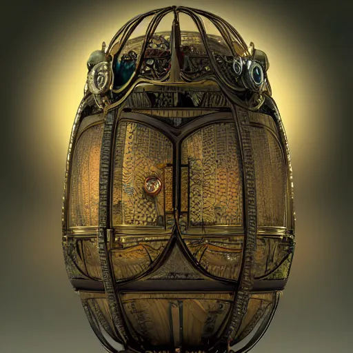 Image similar to enormous flying faberge egg, sky, steampunk, fantasy art, unreal engine