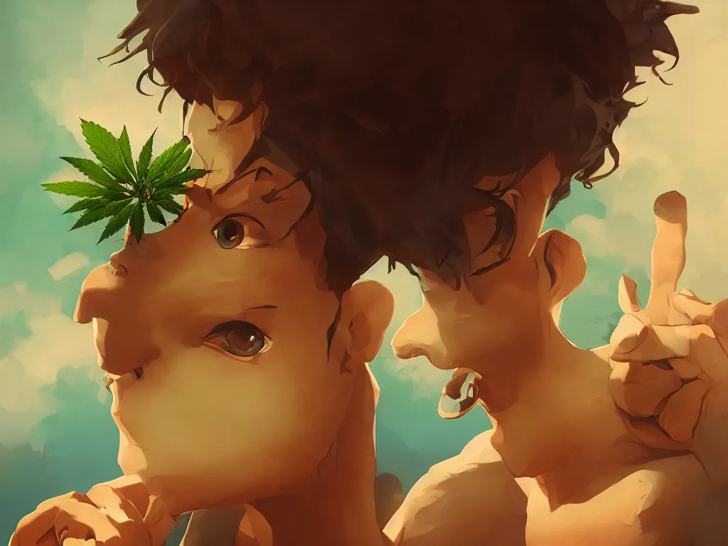 Prompt: cannabis! hemp! marijuana! kid face, behance hd by jesper ejsing, by rhads, makoto shinkai and lois van baarle, ilya kuvshinov, rossdraws global illumination, golden ratio, symmetrical beauty face