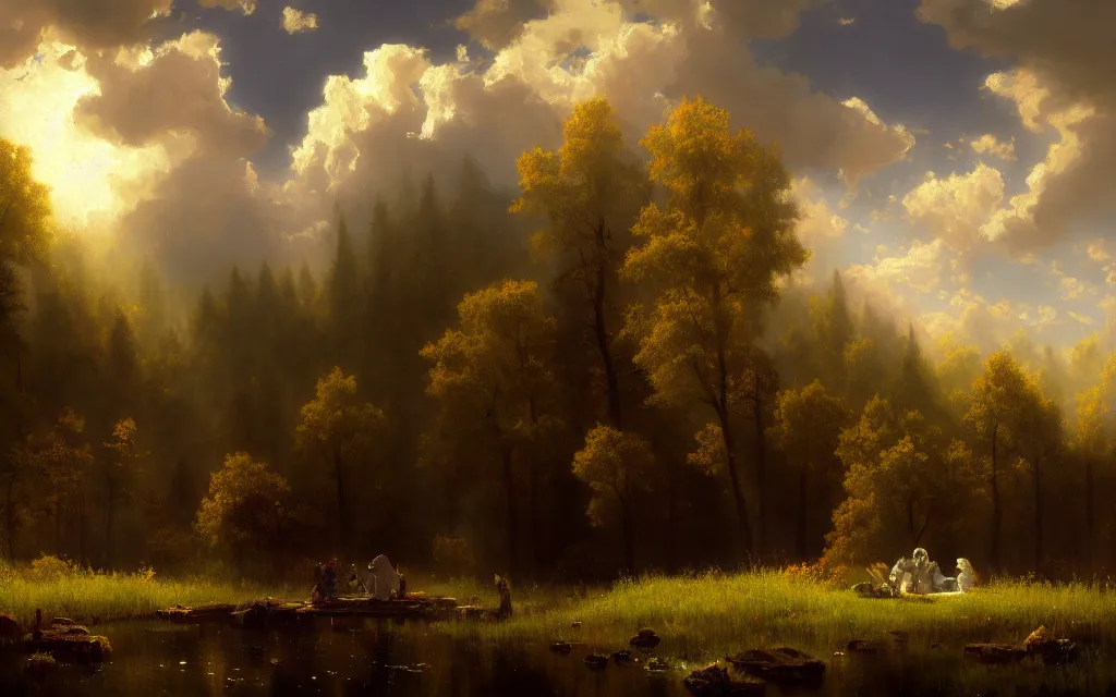 Prompt: A beuatiful painting of Undertale, emotional, by Albert Bierstadt, cinematic, atmospheric, featured on artstation, ultra detailed