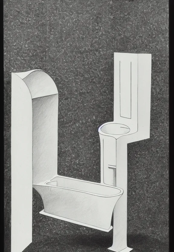 Image similar to a concept drawing of an upside down surrealist white urinal sculpture by marcel duchamp, dada, conceptual art