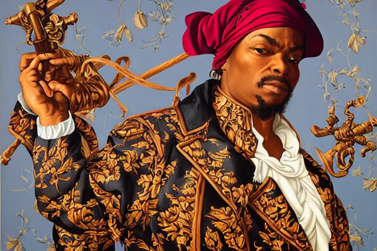 Prompt: pirate portrait by kehinde wiley
