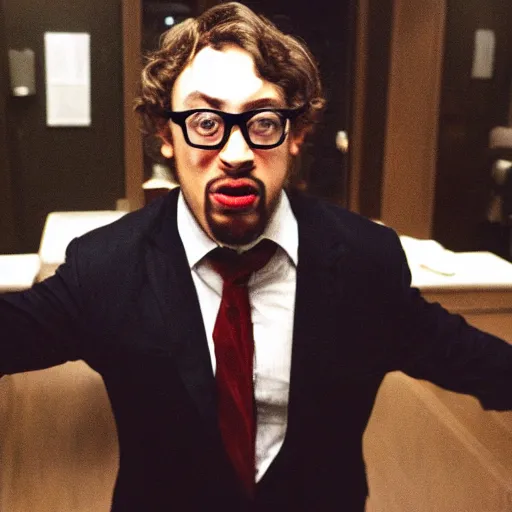 Prompt: sam hyde as the american psycho, cinematic still