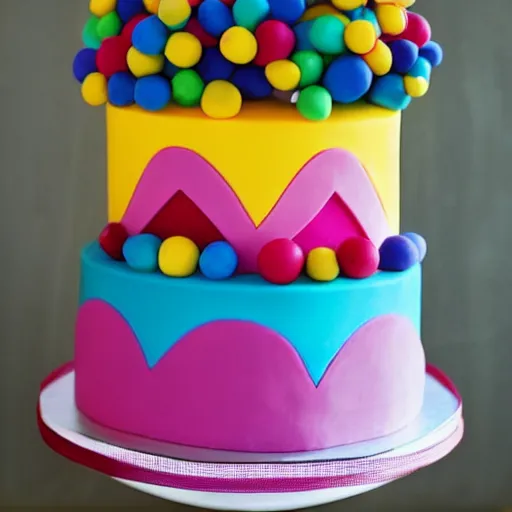 Prompt: minimalist cake colorful