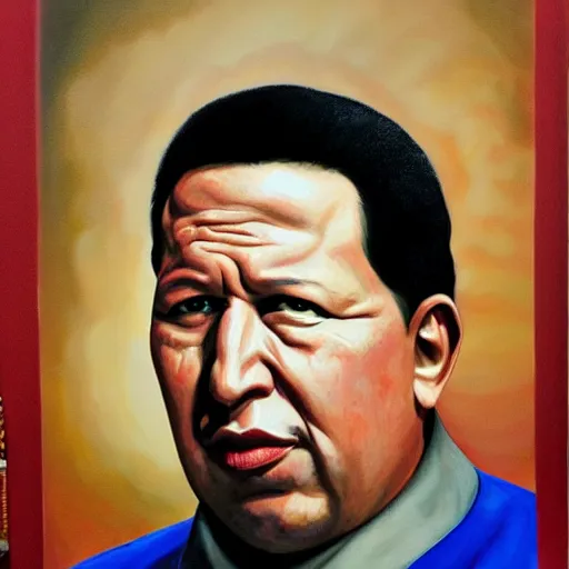 Prompt: an ultra - realistic portrait painting of hugo chavez in the style of alex ross. 4 k. ultra - realistic. highly detailed. epic lighting.