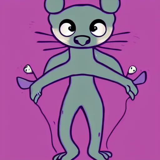 Image similar to furry ( fandom ) art of a cute anthropomorphic purple otter cartoon alien with antennas, digital art, painting, trending on furaffinity