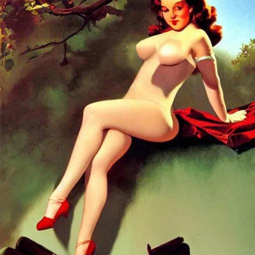 Image similar to a gil elvgren painting